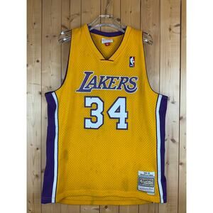 Mitchell & Ness Swingman LA Lakers #34 Shaquille O'Neal Jersey, Gold- Size L